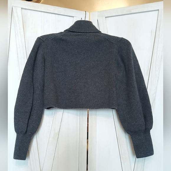 Wilfred Gray Cropped Turtleneck Sweater - M - Picture 2 of 6